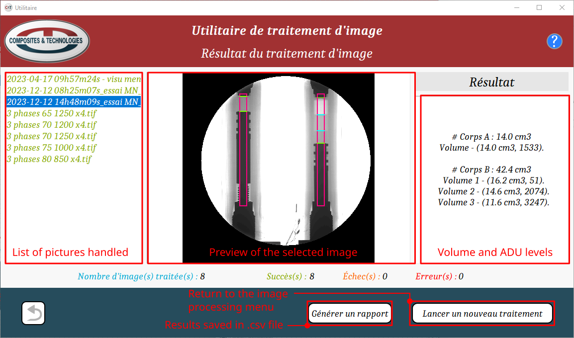 Image processing tool for quantifying fluid in a carbon composite autoclave (Python).
